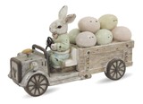OD RĘKI Automobil A, figurka zając królik auto Wielkanoc, wym.15.5x25x9cm