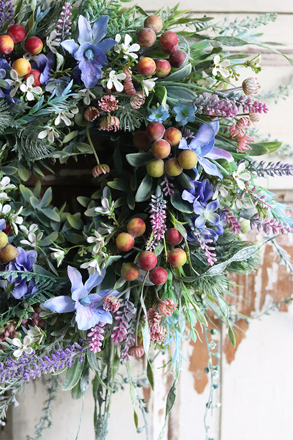 delikatny wiosenny wianek, Wichrowe Wzgórza 2, śr.32cm 