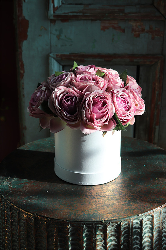 flowerbox z fioletowymi różami, Graciosi, wym.23x25cm