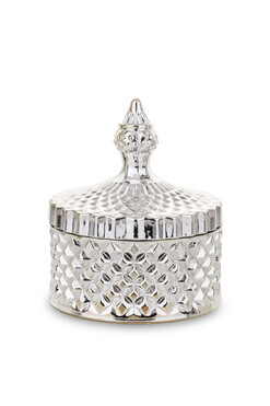 Palermo Silver B, dekoracyjny pojemnik amfora, wym.13x10.5cm