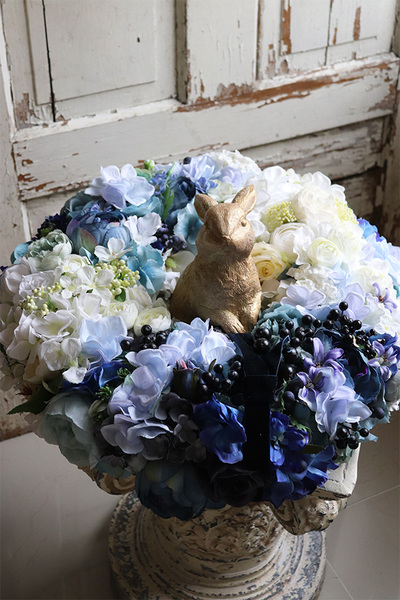 Caryca Blue Garden, wianek wielkanocny z zajączkiem, śr.48cm