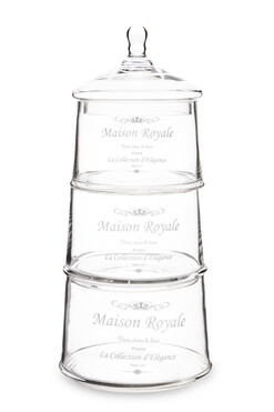 Maison Royale B, bomboniera szklana, komplet 3 pojemników, wys.42cm