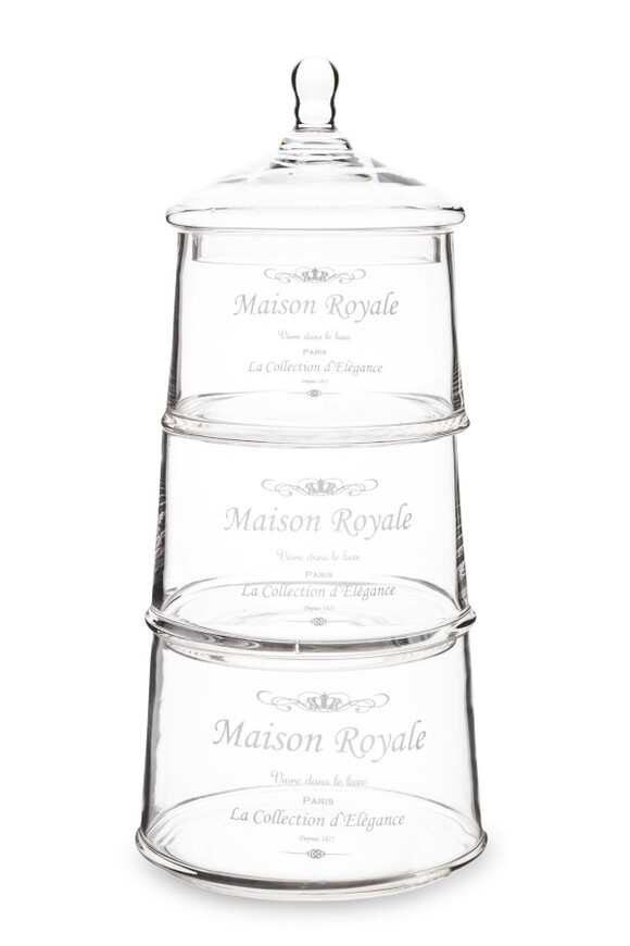 Maison Royale B, bomboniera szklana, komplet 3 pojemników