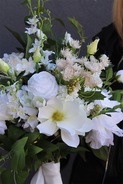 Malediwy White M, biały bukiet kwiatów, wys.60cm