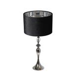 Angelina Simple, lampa stołowa, abażur czarno-srebrny, wys.70cm