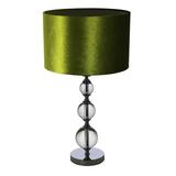 Trzy Kule, lampa stołowa, abażur oliwkowy walec, wys.65cm