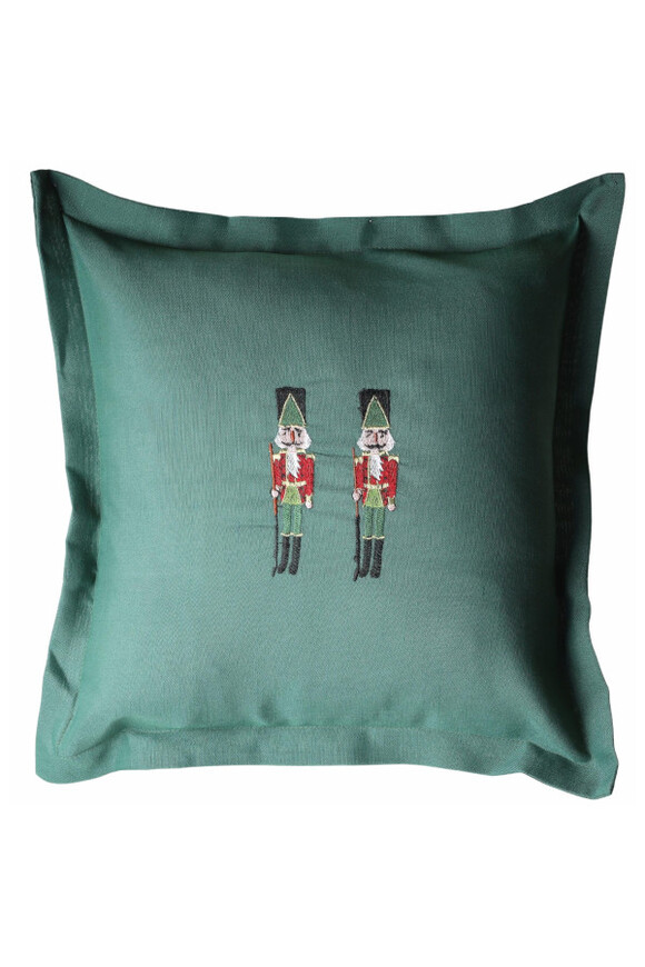 Xmas Nutcrackers, świąteczna poduszka, zielona