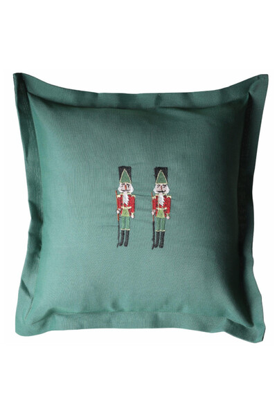Xmas Nutcrackers, świąteczna poduszka, zielona