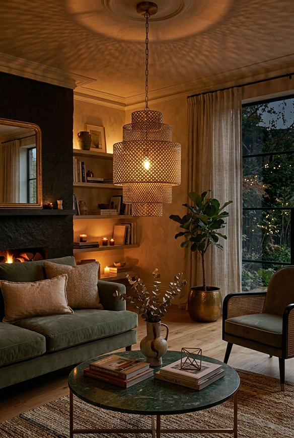 lampa wisząca, Industrial Style Gold