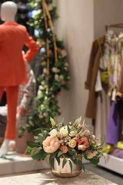 Andria Salise Roses, kompozycja kwiatowa w szkle, wym.29x34cm 