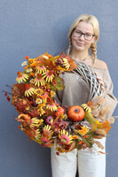 Autumn Garden, asymetryczny jesienny wianek