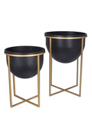 Orbit Black, metalowa osłonka w stojaku kwietnik