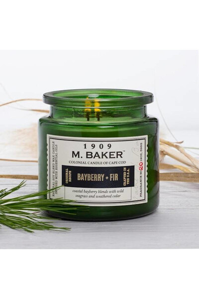 Bayberry & Fir, sojowa świeca zapachowa w szkle, M Baker