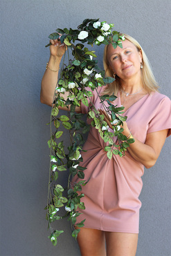 Rosie, girlanda zielona z różami, dł.105cm 