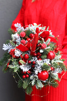 Zimowy Klasyczny, świąteczny stroik na stół LED