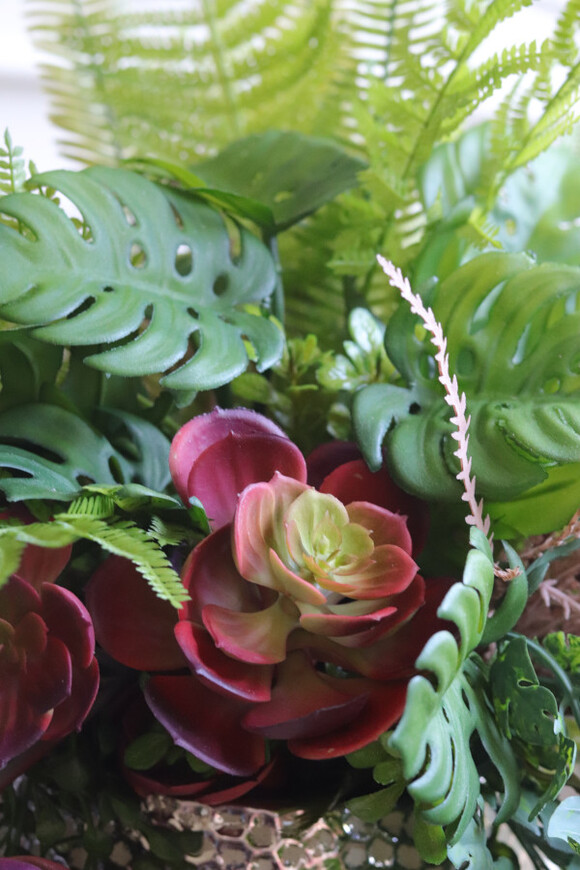 Bizett, sukulenty w ozdobnej donicy