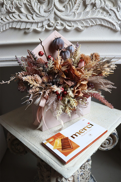 koperta / kompozycja flowerbox Chocolate