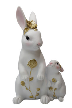 Bunny Cottage Gold, figurka wielkanocna zajączek H, wys.27cm
