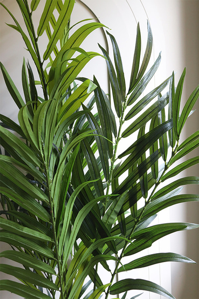 Palma Brasileiro Fiberglass, sztuczna roślina w szarej donicy