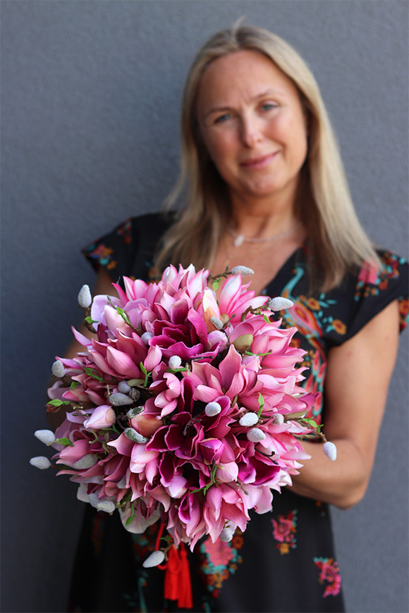 Magnolie Różowe, różowy flowerbox