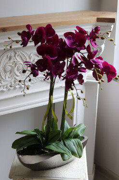 Laos Fuksja Tallia, sztuczny storczyk w lustrzanej donicy, wys.67cm