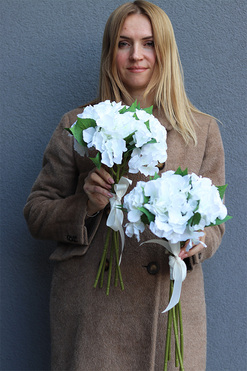 White Hydrangea, bukiet białych hortensji, dł.40cm