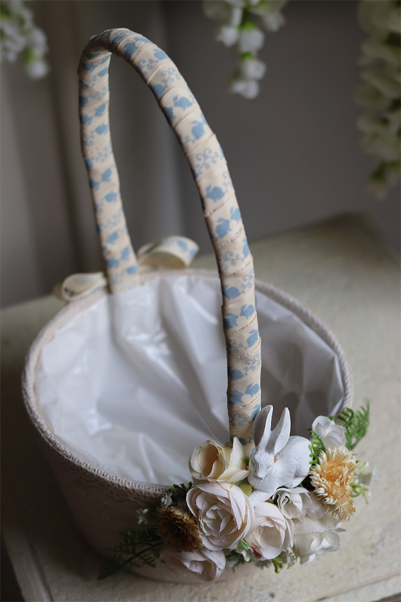 dekorowany koszyczek wielkanocny, Ulla, wys.34cm