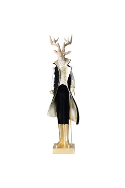 Reindeer Royalty G, figurka świąteczna renifer, zamsz, wys.62cm 