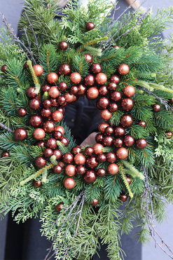 OD RĘKI Zimowe Brązy, elegancki świąteczny wianek, śr.56cm