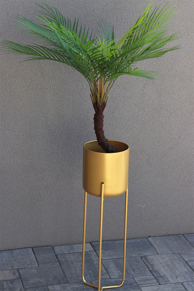 Exotica B, sztuczna palma w złotej donicy, wys.129cm 