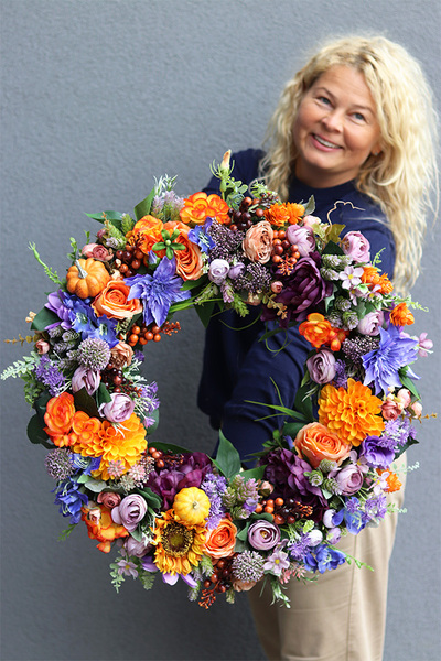 atrakcyjny kwiatowy wianek, Jesienna Harmonia