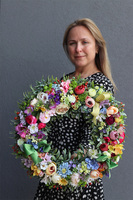 Kontessa 3, kolorowy wianek na drzwi ,śr.40cm  