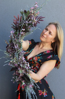 Fiolettisa, elegancka fioletowa girlanda z sukulentami, dł.65cm   