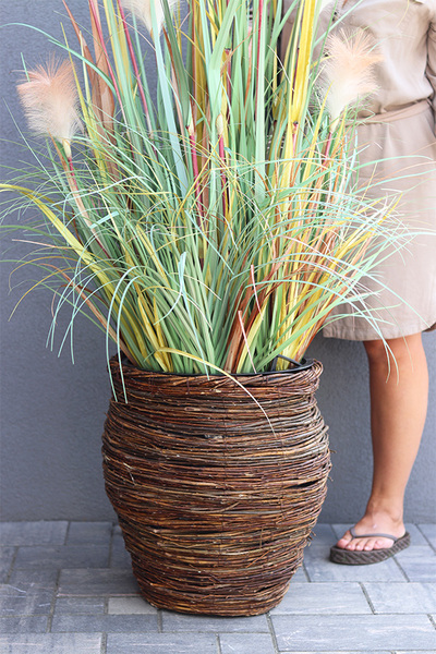 Sawana Basket, sztuczna trawa w koszu z kłosami