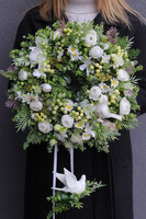 Ptasie Trele, wianek dekoracyjny z ptaszkiem