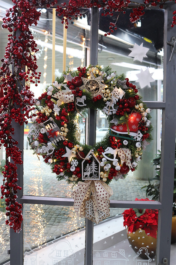 Christmas with Tendom z TVN, elegancki wianek świąteczny, śr.46cm  