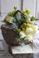 dekorowany koszyczek wielkanocny, Yellow Easter New, wys.26cm