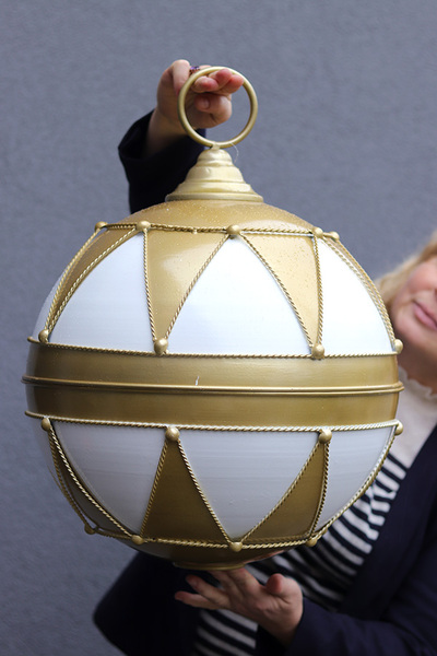 XMAS Ball, figurka bombka metalowa duża dekoracja złota	