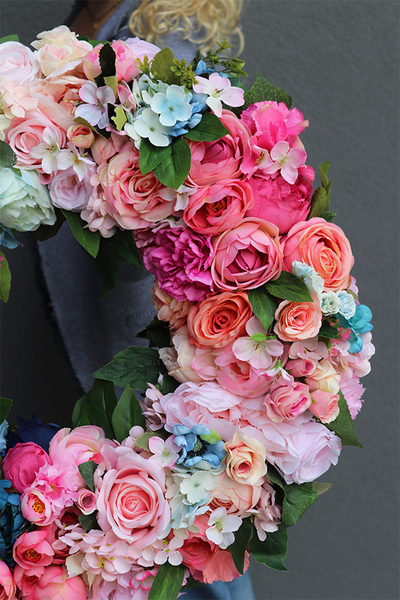 Caryca Katarzyn Millo, bogaty wianek na drzwi, śr.57cm