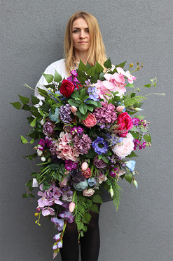 Nerunota Mystery, fioletowa wiązanka nagrobna,dł.88cm