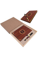 Wood Premium, drewniany notes, zestaw prezentowy