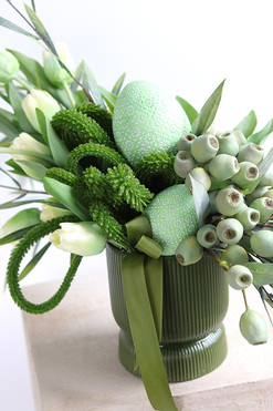 Green Eggs, stroik wielkanocny w zielonej tonacji, wym.33x80x24cm