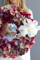 dekoracyjny wianek z hortensją, Hortensjane, śr.40cm