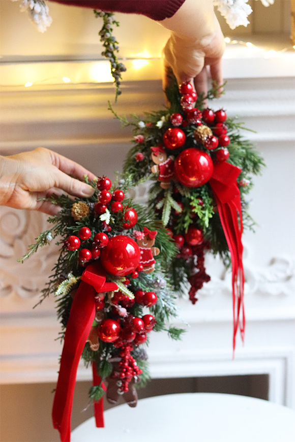 Red Dekorena Dzieciństwo, girlanda zimowa stroik na ścianę