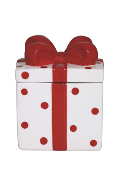 Homemade XMAS, pojemnik na ciastka, prezent czerwony,wym.12x9.5x9.5cm