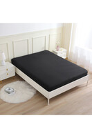 Elena bawełniane prześcieradło z gumką czarne