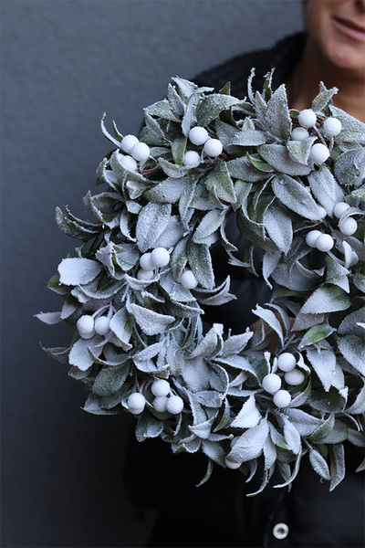 OD RĘKI Jemioła, zielony wianek świąteczny, śr.35cm