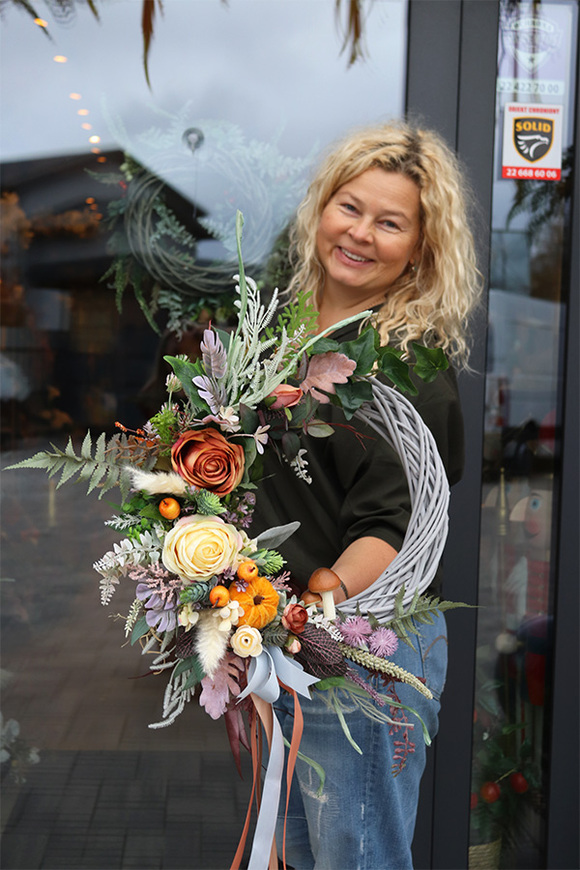 Na Grzybki, jesienny wianek na drzwi