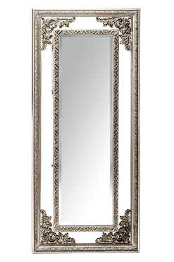 Ludmiła, lustro w barokowej ramie, białe złoto, wym.140x60cm 