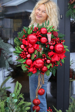 Classic American Christmas, świąteczny wianek do powieszenia, śr.46cm